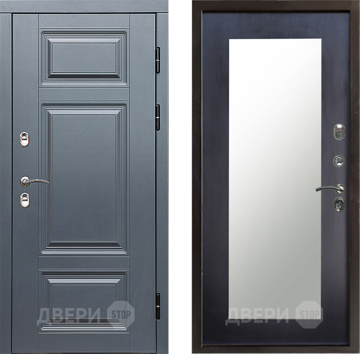 Входная металлическая Дверь Престиж TERMO с терморазрывом Премиум Грэй Зеркало пастораль Венге в Электростали