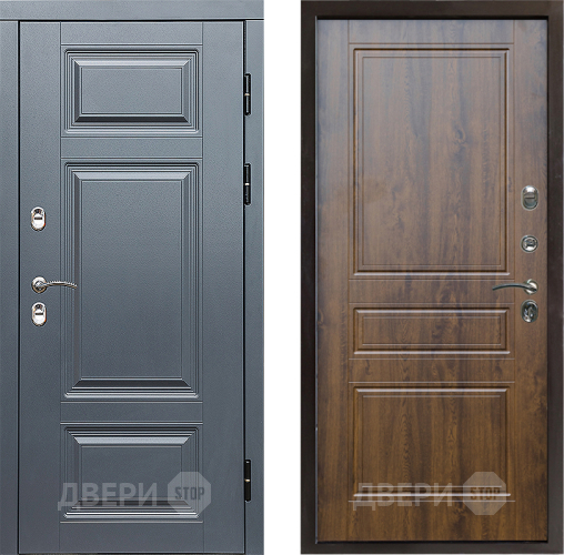 Входная металлическая Дверь Престиж TERMO с терморазрывом Премиум Грэй Классика Дуб в Электростали