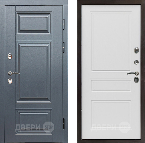 Входная металлическая Дверь Престиж TERMO с терморазрывом Премиум Грэй Классика Лиственница белая в Электростали