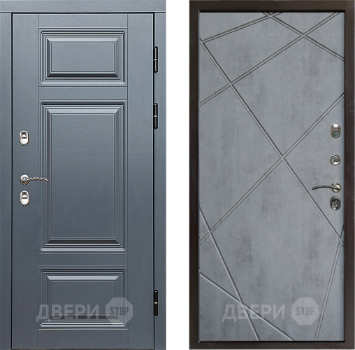 Входная металлическая Дверь Престиж TERMO с терморазрывом Премиум Грэй Лучи Бетон темный в Электростали