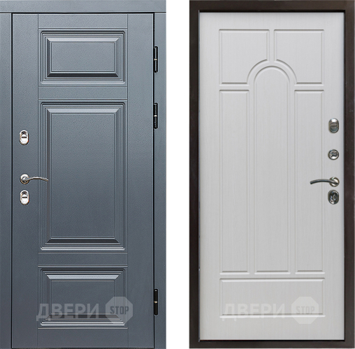 Входная металлическая Дверь Престиж TERMO с терморазрывом Премиум Грэй Арка Лиственница белая в Электростали