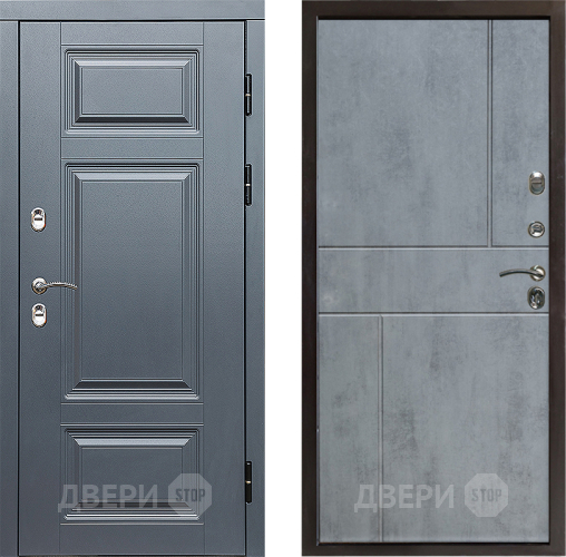 Входная металлическая Дверь Престиж TERMO с терморазрывом Премиум Грэй Горизонт Бетон темный в Электростали