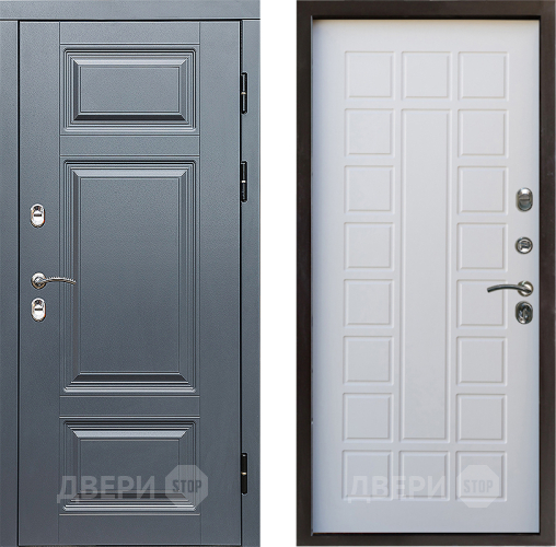 Входная металлическая Дверь Престиж TERMO с терморазрывом Премиум Грэй Престиж Белое дерево в Электростали