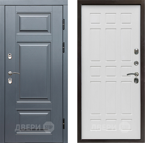 Входная металлическая Дверь Престиж TERMO с терморазрывом Премиум Грэй Спарта Белое дерево в Электростали