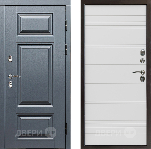 Входная металлическая Дверь Престиж TERMO с терморазрывом Премиум Грэй Line Белый в Электростали