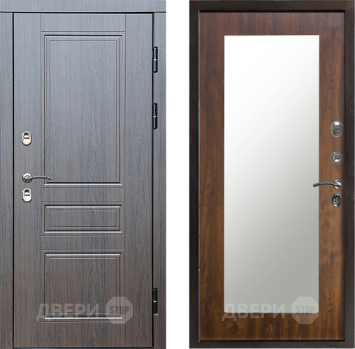 Входная металлическая Дверь Престиж TERMO с терморазрывом Классика Зеркало пастораль Дуб в Электростали