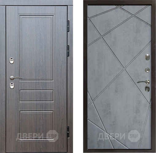 Входная металлическая Дверь Престиж TERMO с терморазрывом Классика Лучи Бетон темный в Электростали