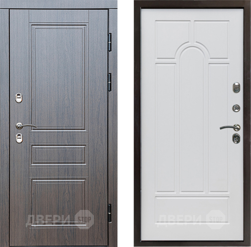 Входная металлическая Дверь Престиж TERMO с терморазрывом Классика Арка Белое дерево в Электростали