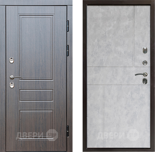 Входная металлическая Дверь Престиж TERMO с терморазрывом Классика Горизонт Бетон светлый в Электростали