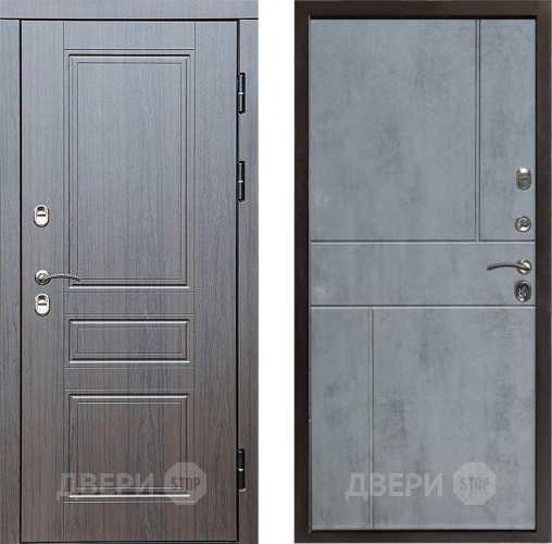 Входная металлическая Дверь Престиж TERMO с терморазрывом Классика Горизонт Бетон темный в Электростали