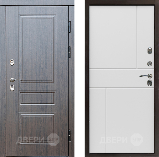 Входная металлическая Дверь Престиж TERMO с терморазрывом Классика Горизонт Бетон белый в Электростали