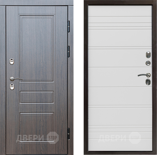 Входная металлическая Дверь Престиж TERMO с терморазрывом Классика Line Белый в Электростали