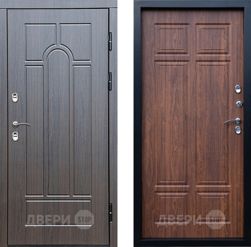 Входная металлическая Дверь Престиж TERMO с терморазрывом Арка Премиум Орех темный в Электростали