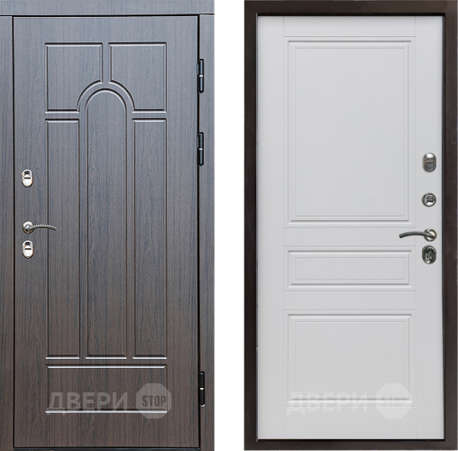 Входная металлическая Дверь Престиж TERMO с терморазрывом Арка Классика Белый матовый в Электростали