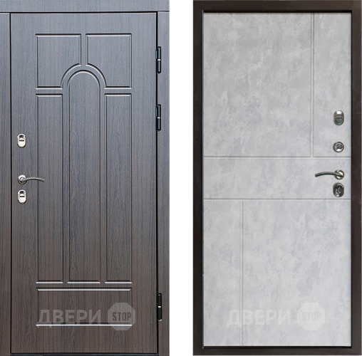 Входная металлическая Дверь Престиж TERMO с терморазрывом Арка Горизонт Бетон светлый в Электростали