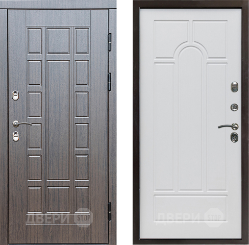 Входная металлическая Дверь Престиж TERMO с терморазрывом Престиж Арка Белое дерево в Электростали