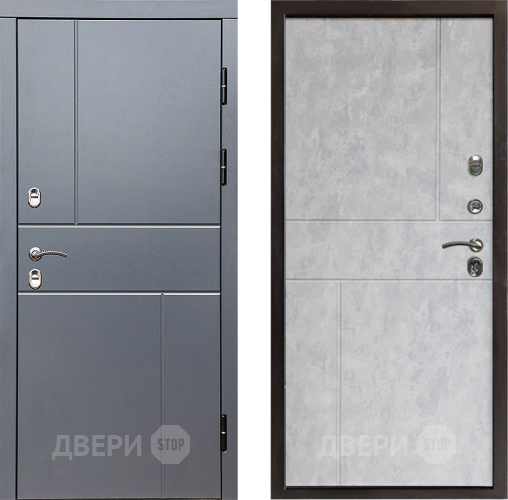 Входная металлическая Дверь Престиж TERMO с терморазрывом Горизонт Грэй Горизонт Бетон светлый в Электростали