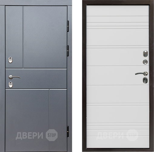 Входная металлическая Дверь Престиж TERMO с терморазрывом Горизонт Грэй Line Белый в Электростали