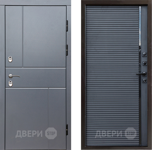 Входная металлическая Дверь Престиж TERMO с терморазрывом Горизонт Грэй Porte Черный кварц в Электростали