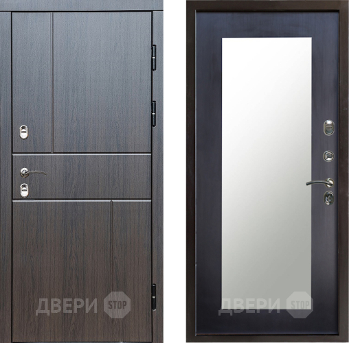 Входная металлическая Дверь Престиж TERMO с терморазрывом Горизонт Венге Зеркало пастораль Венге в Электростали