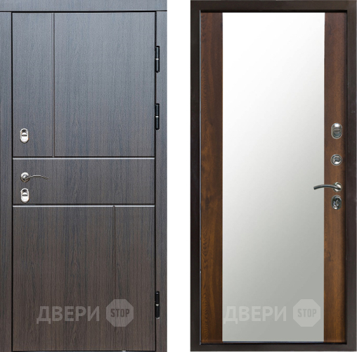 Входная металлическая Дверь Престиж TERMO с терморазрывом Горизонт Венге Зеркало Дуб в Электростали