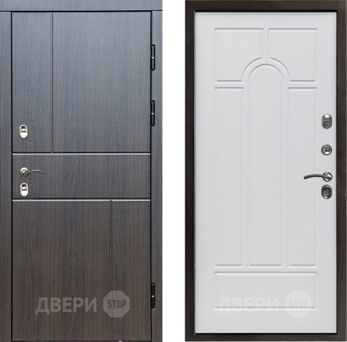 Входная металлическая Дверь Престиж TERMO с терморазрывом Горизонт Венге Арка Белое дерево в Электростали