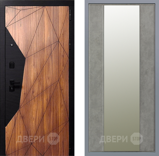 Дверь Заводские двери Морра Зеркало Макси Бетон темный в Электростали