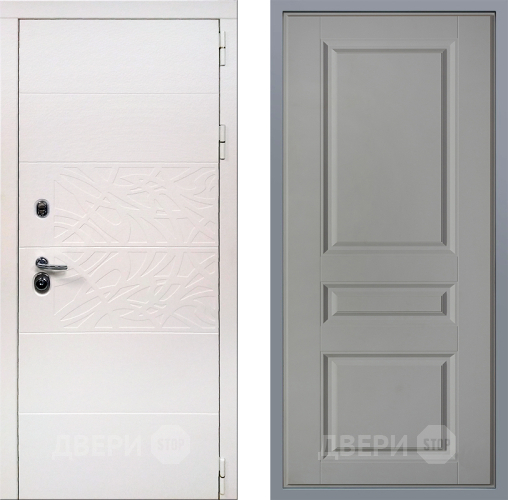 Дверь Заводские двери Дэко Вайт Стокгольм Грей софт в Электростали