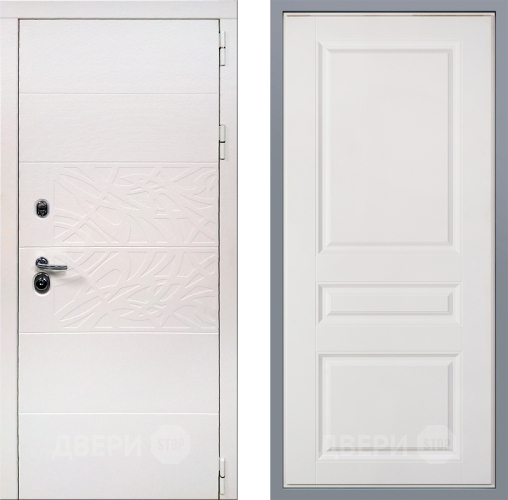 Дверь Заводские двери Дэко Вайт Стокгольм Белый софт в Электростали