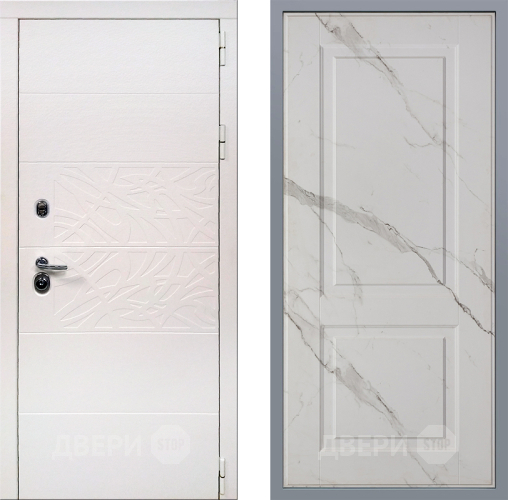 Дверь Заводские двери Дэко Вайт Доррен Мрамор белый в Электростали