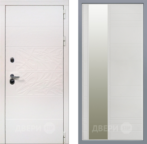 Дверь Заводские двери Дэко Вайт Зеркало Лира Белый софт в Электростали