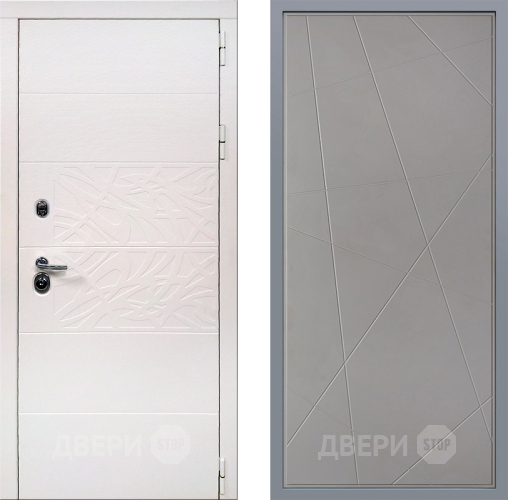 Дверь Заводские двери Дэко Вайт Флитта Грей софт в Электростали