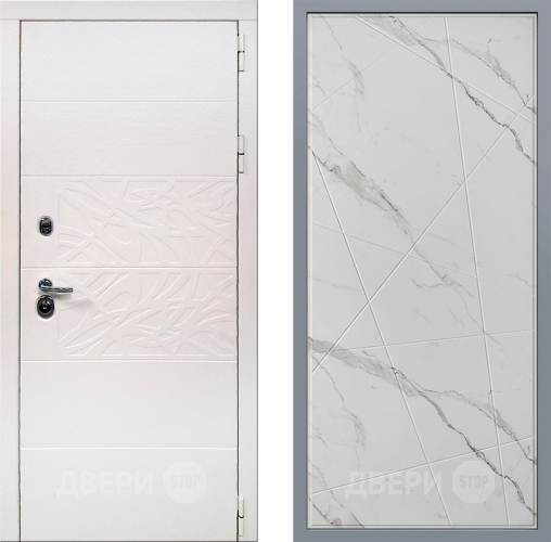 Дверь Заводские двери Дэко Вайт Флитта Мрамор белый в Электростали