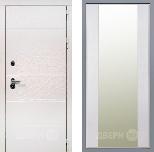 Дверь Заводские двери Дэко Вайт Зеркало Макси Белый шелк в Электростали