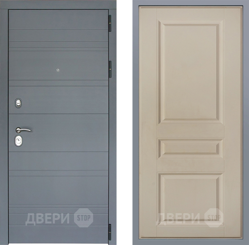 Дверь Заводские двери Лира Софт графит Стокгольм Шампань в Электростали