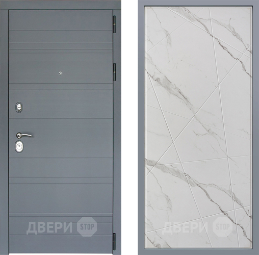 Дверь Заводские двери Лира Софт графит Флитта Мрамор белый в Электростали