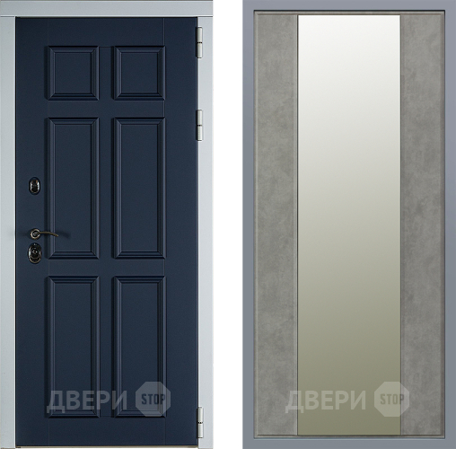 Дверь Заводские двери Стокгольм Зеркало Макси Бетон темный в Электростали