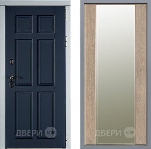 Дверь Заводские двери Стокгольм Зеркало Макси Беленый дуб в Электростали