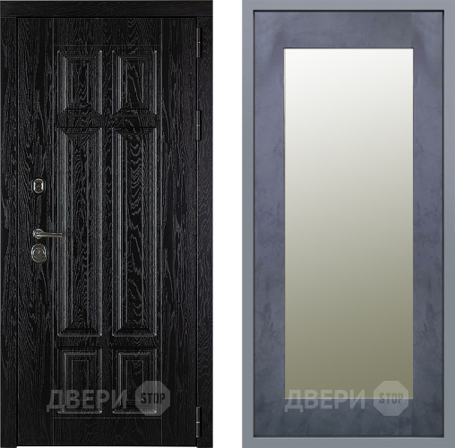 Дверь Заводские двери Мюнхен Зеркало Модерн Бетон темный в Электростали