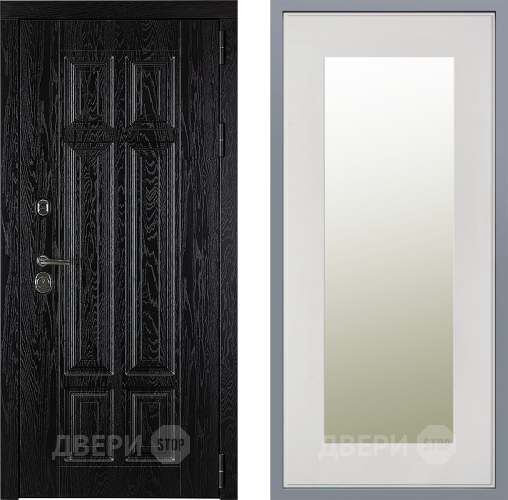 Дверь Заводские двери Мюнхен Зеркало Модерн Белый софт в Электростали