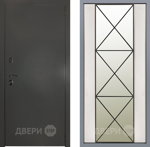 Дверь Заводские двери Эталон 3к антик серебро Зеркало Перфекто Структурное дерево в Электростали