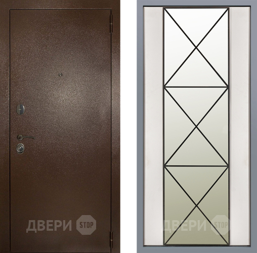Дверь Заводские двери Эталон 3к антик медь Зеркало Перфекто Структурное дерево в Электростали