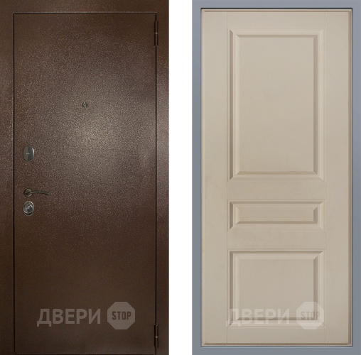 Дверь Заводские двери Эталон 3к антик медь Стокгольм Шампань в Электростали