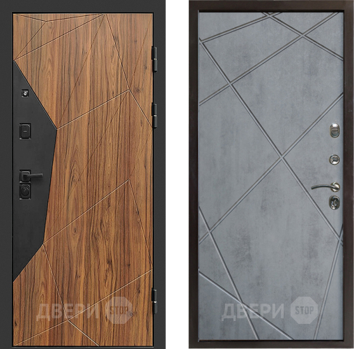 Входная металлическая Дверь Престиж Avangard Лучи Бетон темный в Электростали