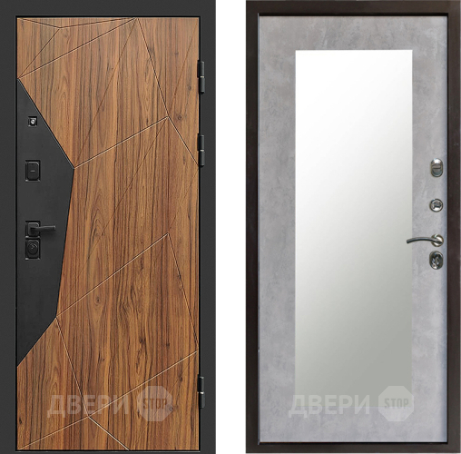 Входная металлическая Дверь Престиж Avangard Зеркло Пастораль Бетон светлый в Электростали