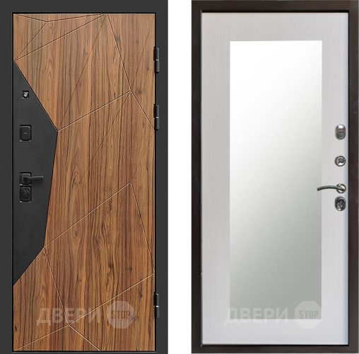 Входная металлическая Дверь Престиж Avangard Зеркло Пастораль Лиственница белая в Электростали