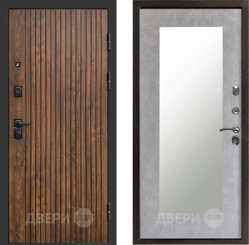 Входная металлическая Дверь Престиж Tvist Зеркло Пастораль Бетон светлый в Электростали