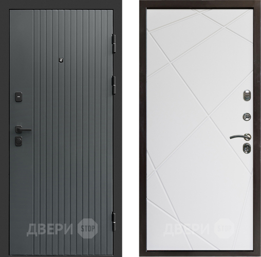 Входная металлическая Дверь Престиж Tvist Grey Лучи Бетон белый в Электростали