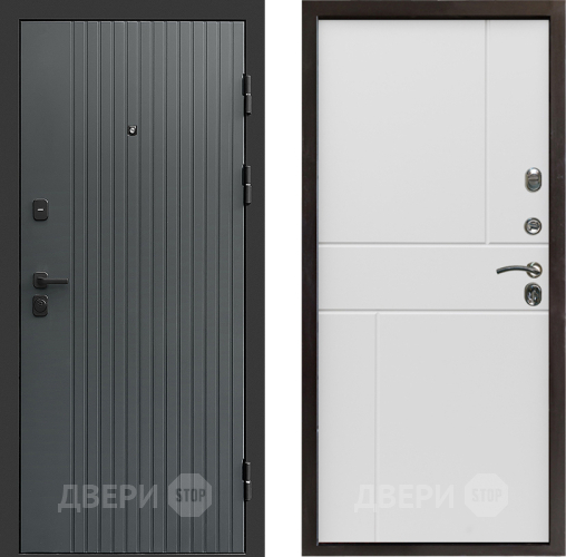 Входная металлическая Дверь Престиж Tvist Grey Горизонт Бетон белый в Электростали