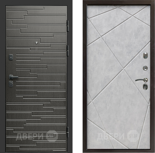 Входная металлическая Дверь Престиж Rivera Лучи Бетон светлый в Электростали